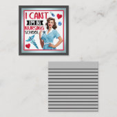 看護学校のかわいい懐かしいナースピンナップ ノートカード (正面/裏面)