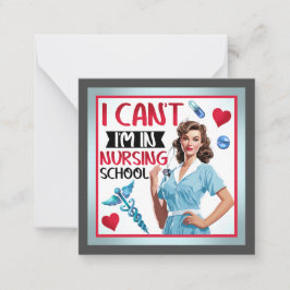 看護学校のかわいい懐かしいナースピンナップ ノートカード
