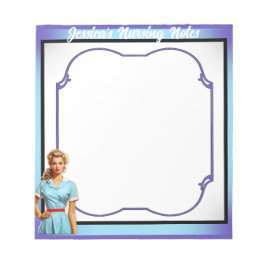 看護学校のかわいい懐かしいナースピンナップ ノートパッド