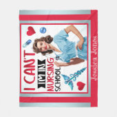 看護学校のかわいい懐かしいナースピンナップ フリースブランケット (正面)