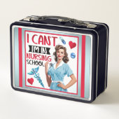 看護学校のかわいい懐かしいナースピンナップ メタルランチボックス (裏面)