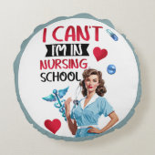 看護学校のかわいい懐かしいナースピンナップ ラウンドクッション (裏面)