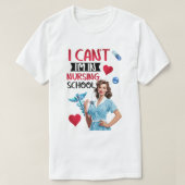 看護学校のかわいい懐かしいナースピンナップ Tシャツ (デザイン正面)