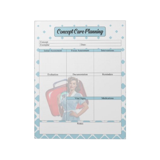 看護学校のコンセプト計気に画 ノートパッド (回転)