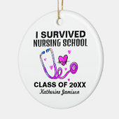 看護学校の卒業 セラミックオーナメント (左)