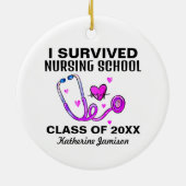 看護学校の卒業 セラミックオーナメント (裏面)