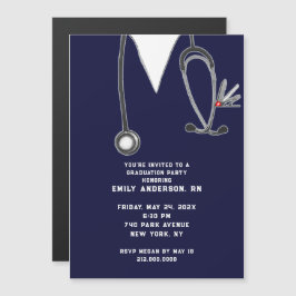 看護学校の大学院パーティー マグネット招待状
