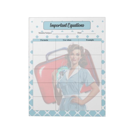 看護学校の重要な方程式を通じて ノートパッド (回転)