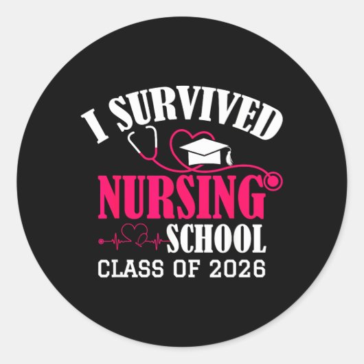 看護学校を生き抜いた 2026年新卒看護師 ラウンドシール (正面)