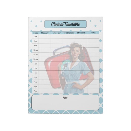 看護学校を通して_臨床テーブル ノートパッド (回転)