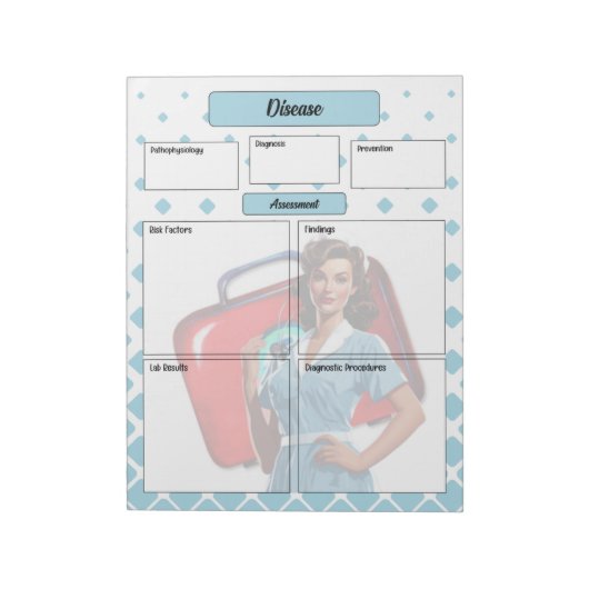 看護学校を通じて_病気Temp 1 ノートパッド (回転)