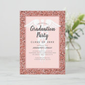 看護学校バラ金ゴールドグリッター卒業パーティー 招待状 (スタンド正面)