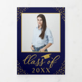 看護学校写真卒業パーティー招待状 三つ折り招待状 (カバー)