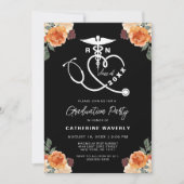 看護学校写真卒業パーティー招待状 招待状 (正面)