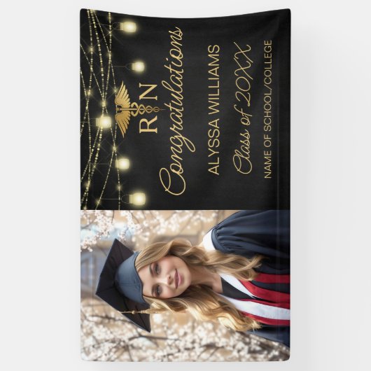 看護学校写真卒業パーティー 横断幕 (縦)