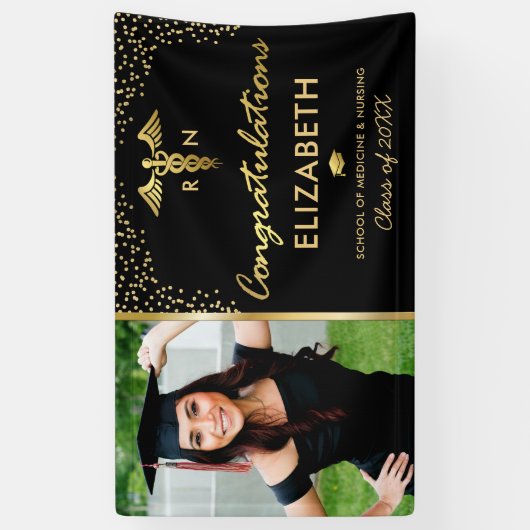 看護学校写真卒業パーティー 横断幕 (縦)