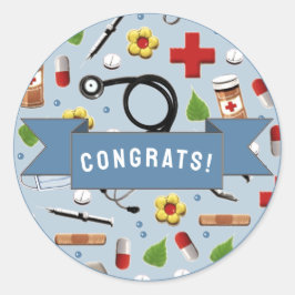 看護学校卒業おめでとう ラウンドシール