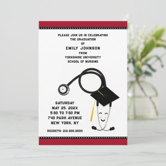 看護学校卒業の招待状 招待状 (スタンド正面)