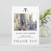 看護学校卒業シンプルのモダン写真 サンキューカード (スタンド正面)
