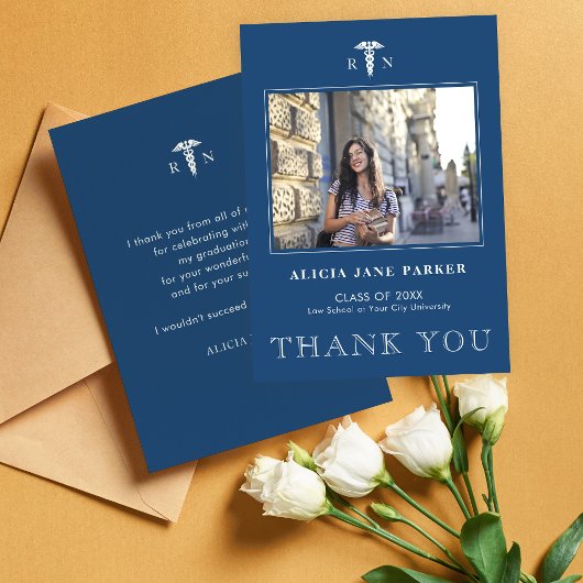 看護学校卒業シンプルのモダン写真 サンキューカード