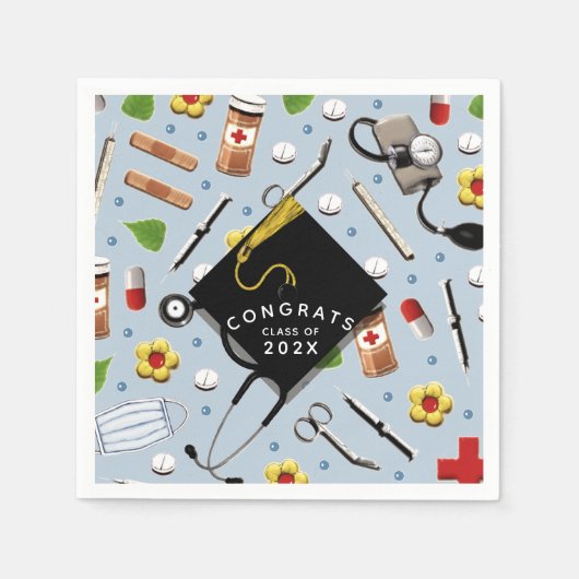 看護学校卒業ナプキン スタンダードカクテルナプキン (正面)