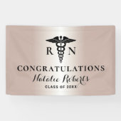 看護学校卒業バラモダン金ゴールド  横断幕 (横)