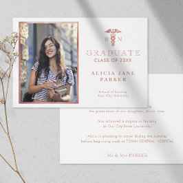 看護学校卒業バラ金ゴールド写真 案内状