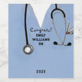 看護学校卒業パーティワインラベル ワインラベル (シングルラベル)