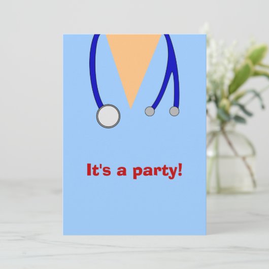 看護学校卒業パーティーがスクラブ招待状 招待状 (スタンド正面)