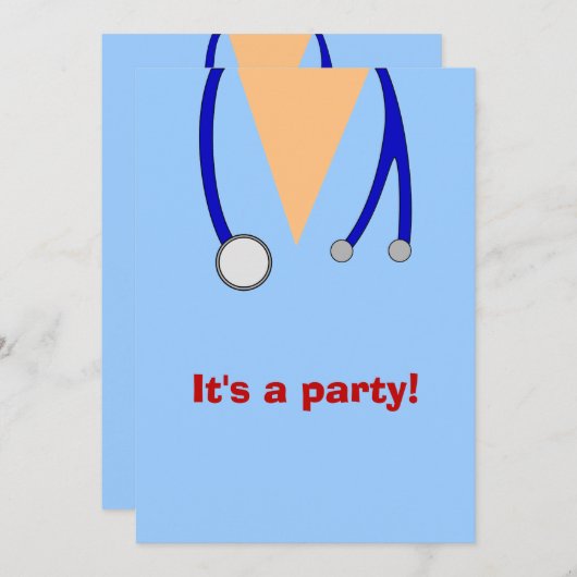 看護学校卒業パーティーがスクラブ招待状 招待状 (正面/裏面)