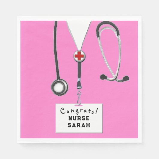 看護学校卒業パーティー スタンダードランチョンナプキン (正面)