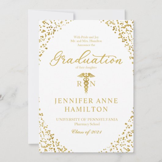 看護学校卒業フォーマル発表 招待状 (正面)