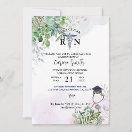 看護学校卒業フローラ紫植物学 招待状