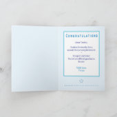 看護学校卒業ブルーの花火と星 カード (内部)