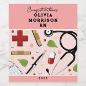 看護学校卒業ワインラベル ワインラベル (シングルラベル)