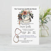 看護学校卒業ヴィンテージボホフローラ 招待状 (スタンド正面)