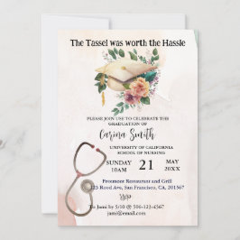 看護学校卒業ヴィンテージボホフローラ 招待状