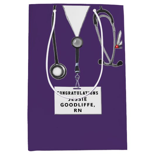 看護学校卒業中抱き枕 ミディアムペーパーバッグ (正面)