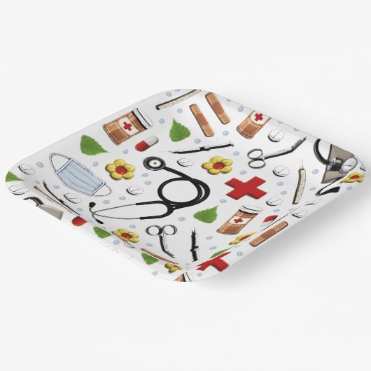 看護学校卒業党紙プレート ペーパープレート (傾斜あり)