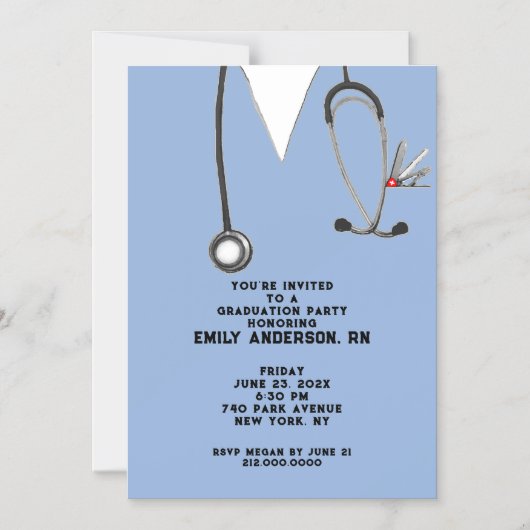 看護学校卒業党 マグネット招待状 (正面)