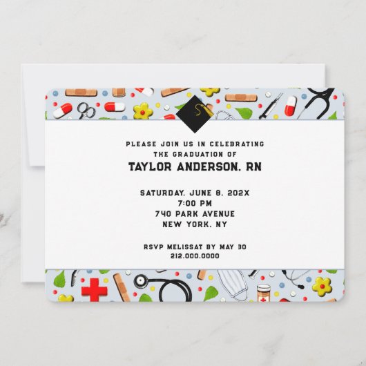看護学校卒業党 招待状 (正面)