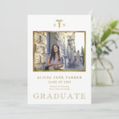 看護学校卒業写真金ゴールドグリッター 案内状 (スタンド正面)