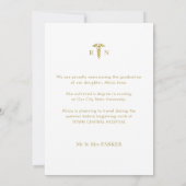 看護学校卒業写真金ゴールドグリッター 案内状 (裏面)