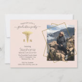 看護学校卒業写真 ブッシュゴールド 卒業式 招待状 (正面)