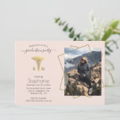 看護学校卒業写真 ブッシュゴールド 卒業式 招待状 (スタンド正面)