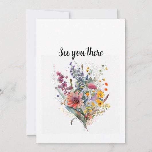 看護学校卒業式ボホワイルドフラワーブーケ 招待状 (裏面)