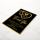 看護学校卒業式用ゴールドホイル感謝カード 箔招待状 (回転した状態)