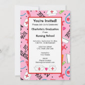 看護学校卒業式　ピンク 招待状 (裏面)