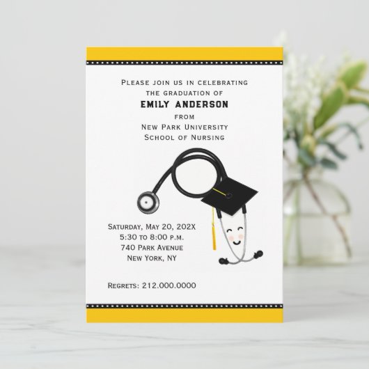 看護学校卒業式 招待状 (スタンド正面)