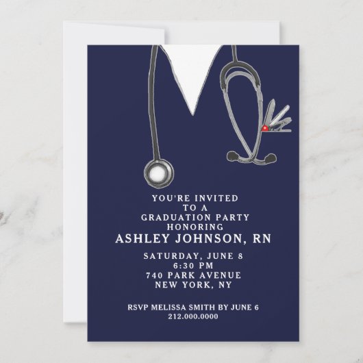 看護学校卒業式 招待状 (正面)